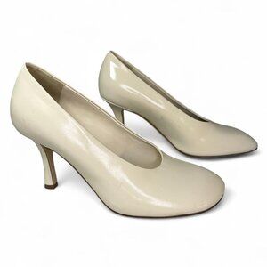 Burberry Women's Baby 90mm White Leather Pumps EU 37.5
